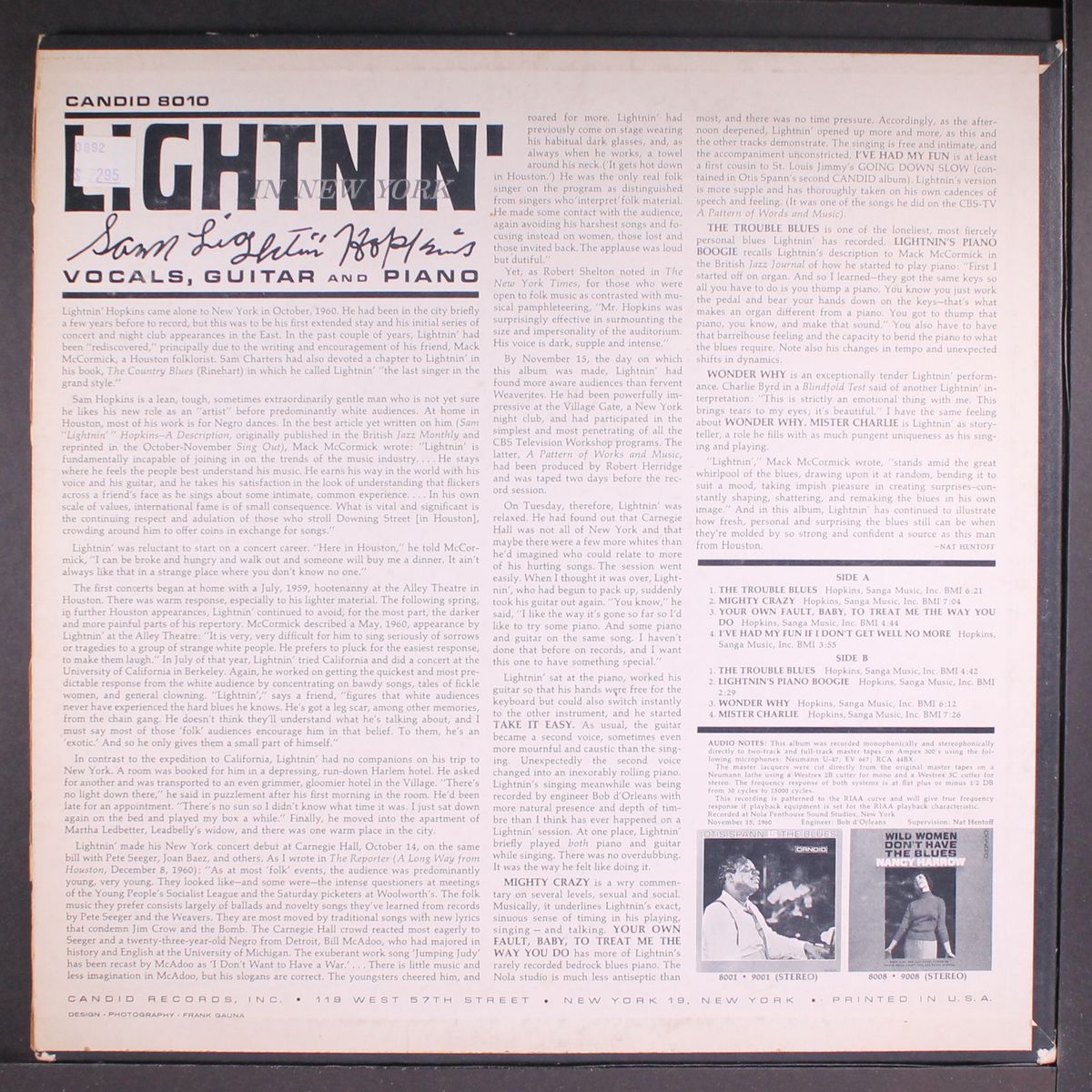 lightnin' in new york by LIGHTNIN' HOPKINS