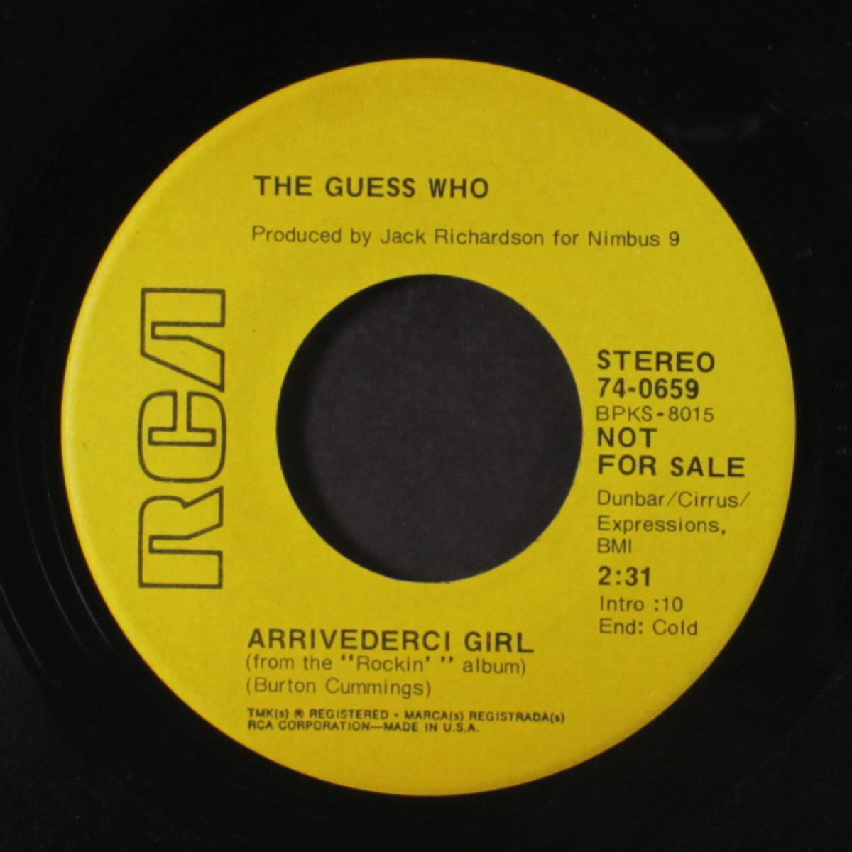 arrivederci girl / heartbroken bopper by GUESS WHO