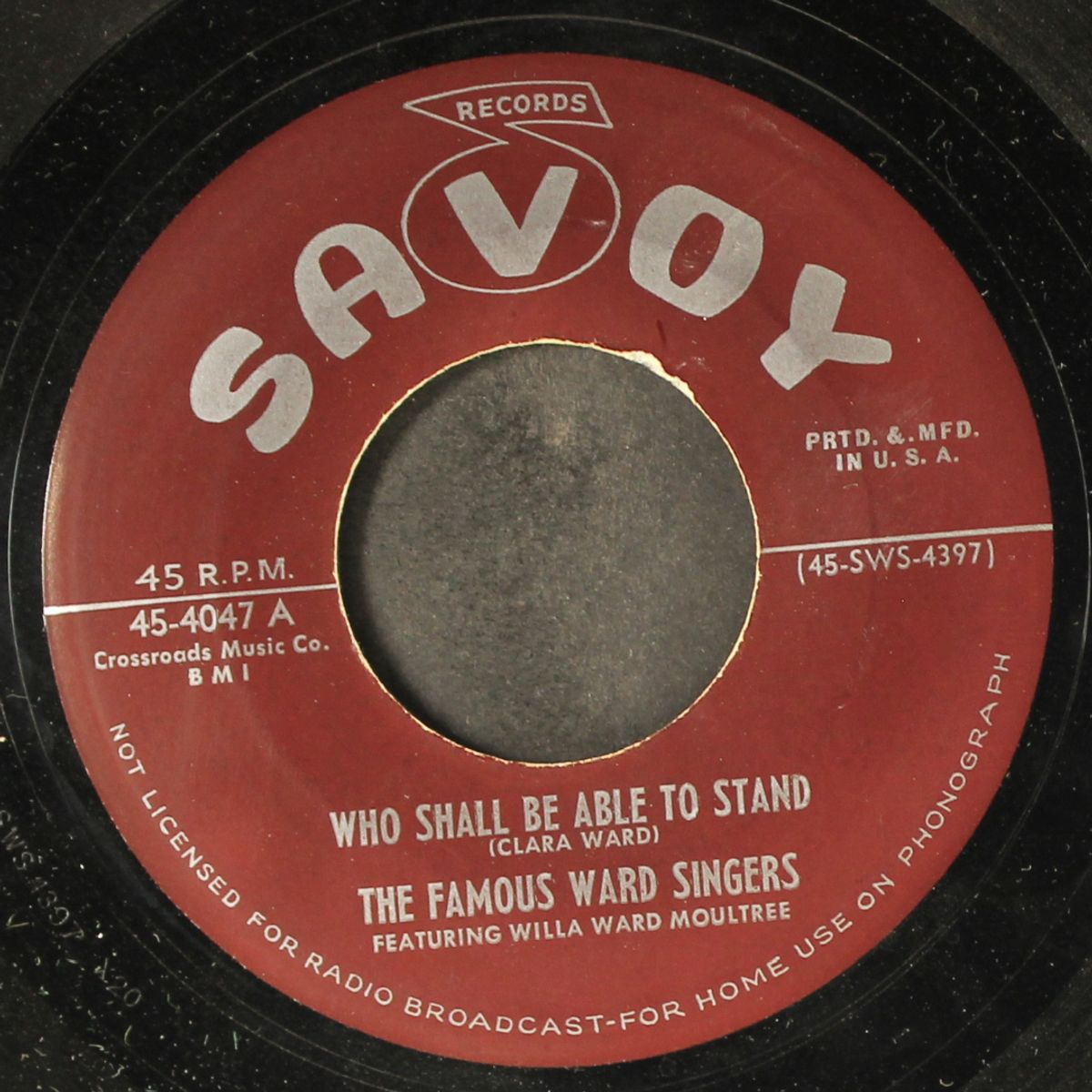 who shall be able to stand by FAMOUS WARD SINGERS