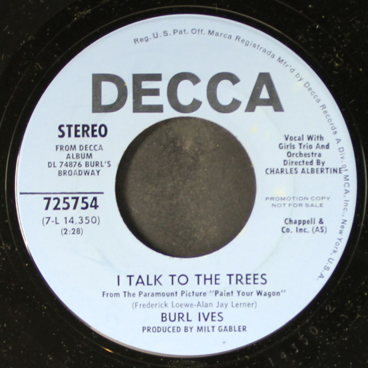 they call the wind maria by BURL IVES