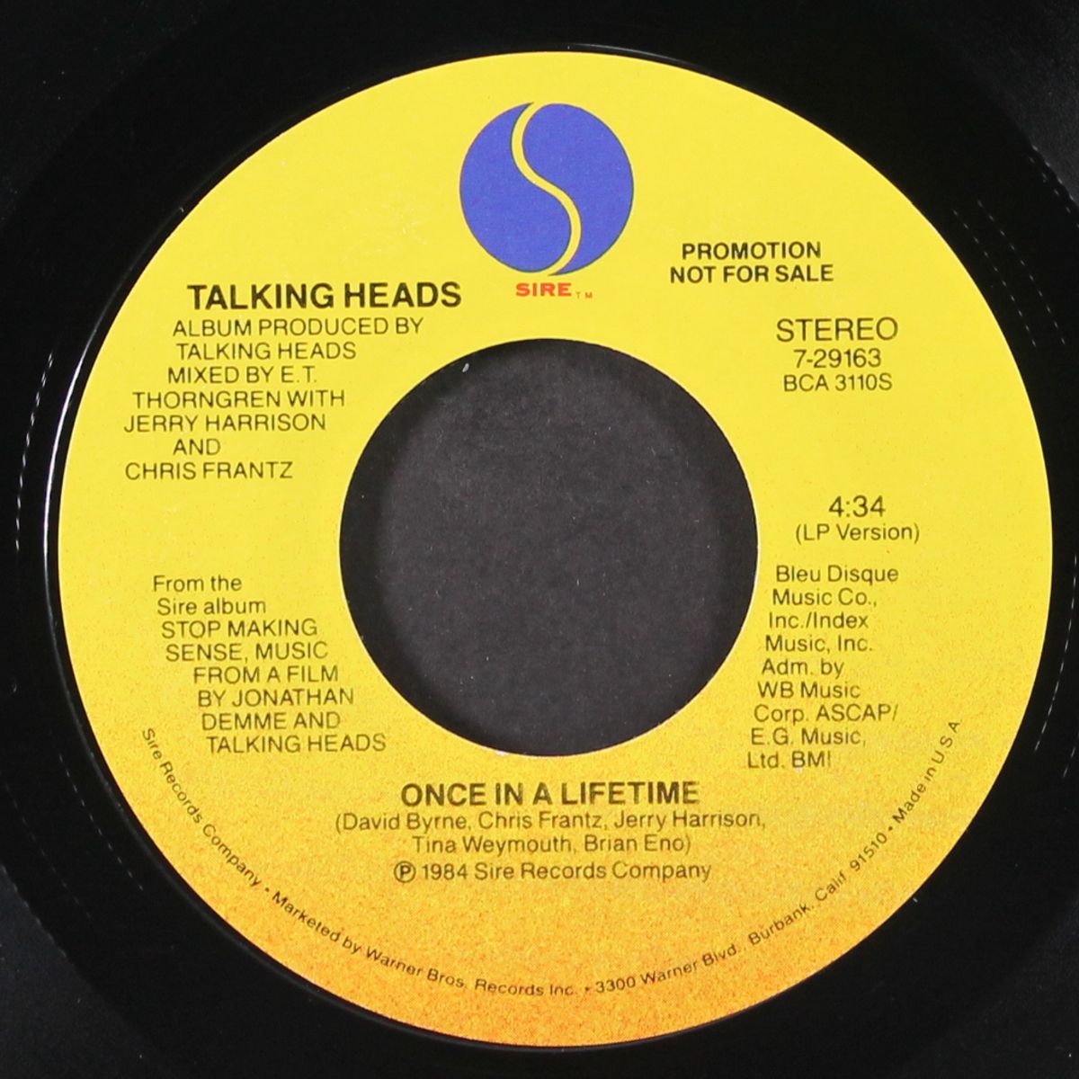 once in a lifetime (edit) / same by TALKING HEADS