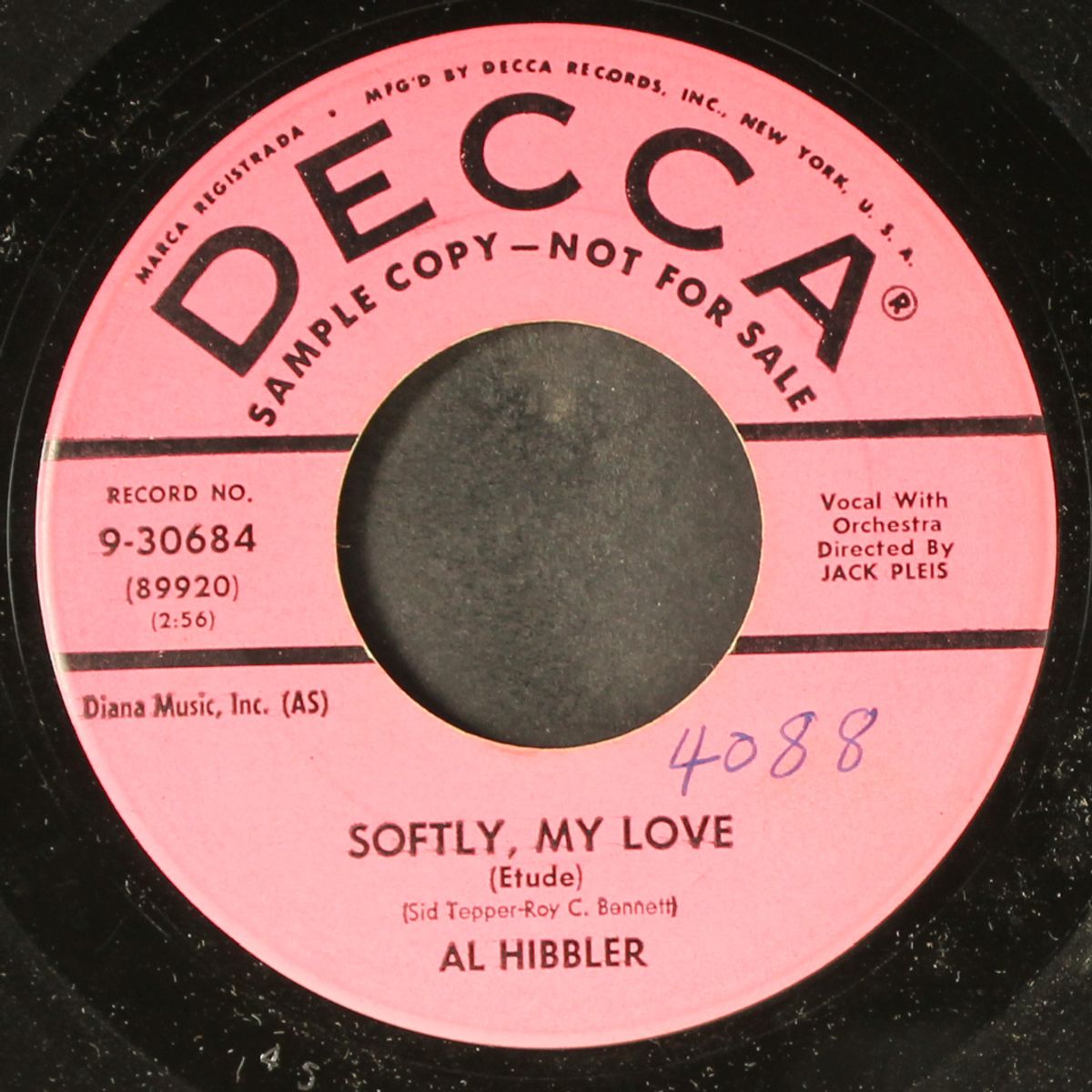your hands / softly, my love by AL HIBBLER