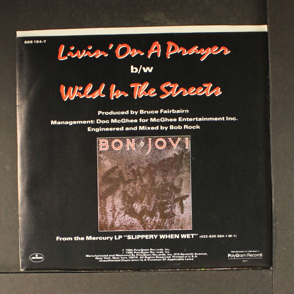 livin' on a prayer / wild in the streets by BON JOVI