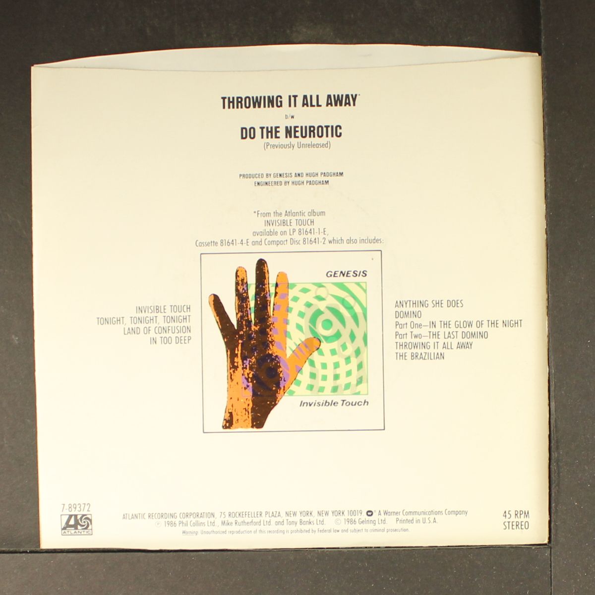 throwing it all away / do the neurotic by GENESIS