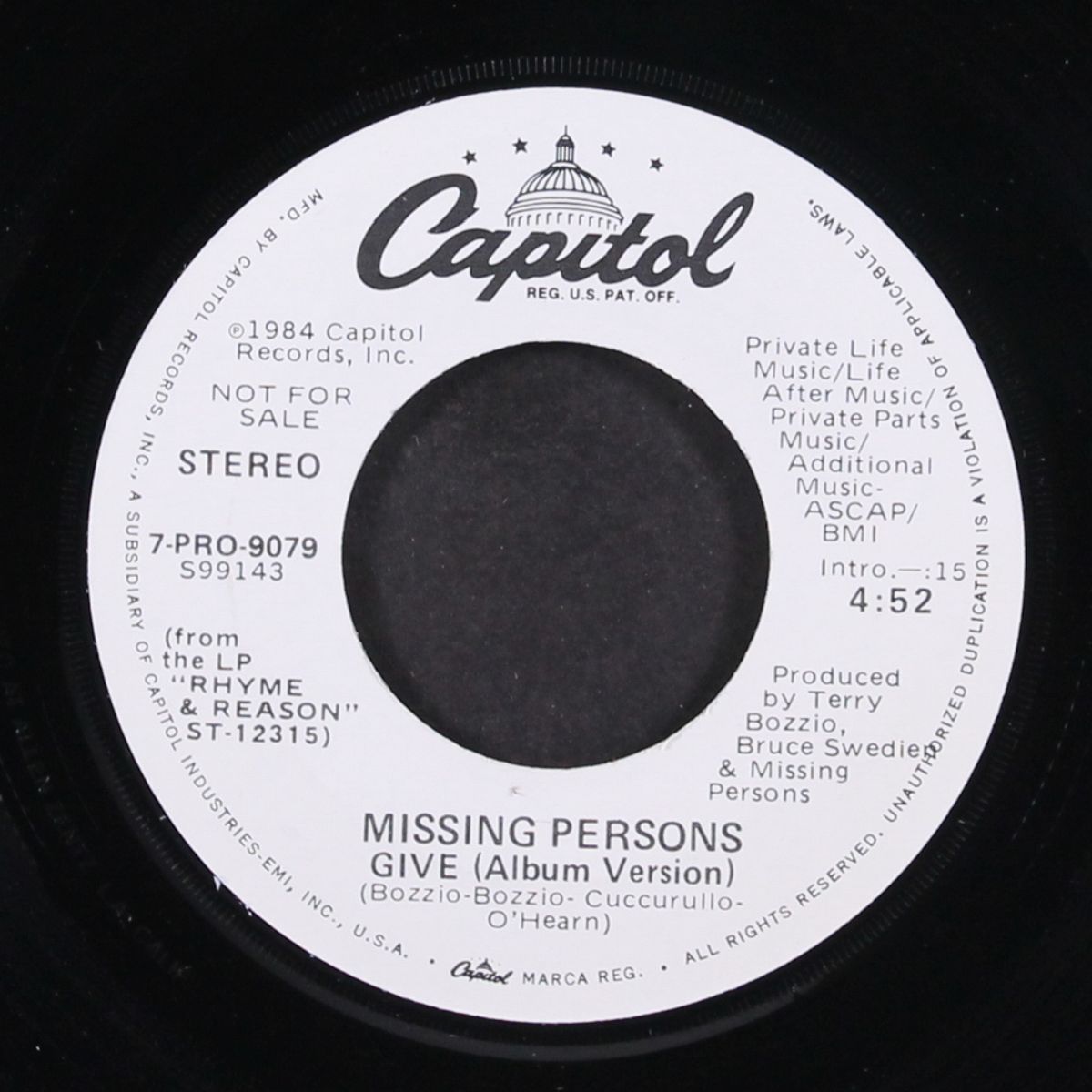 give by MISSING PERSONS