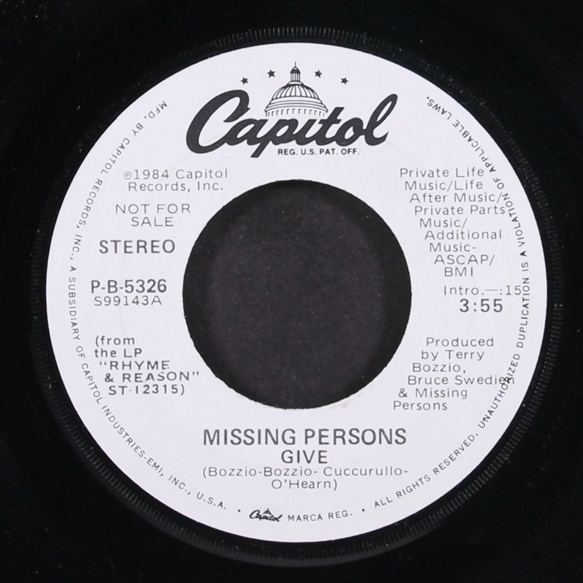 give by MISSING PERSONS