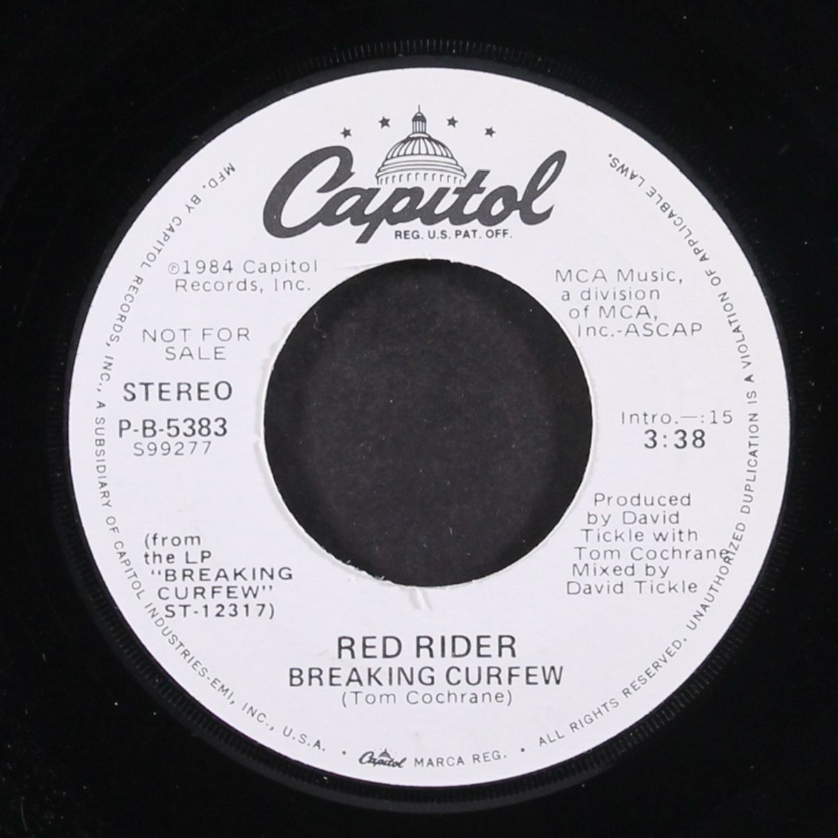 breaking curfew by RED RIDER
