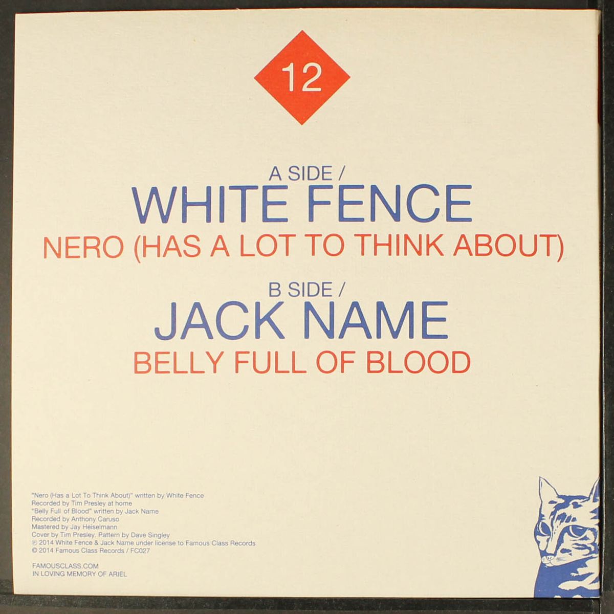 nero ( has a lot to think about / belly full of blood) by WHITE FENCE / JACK NAME