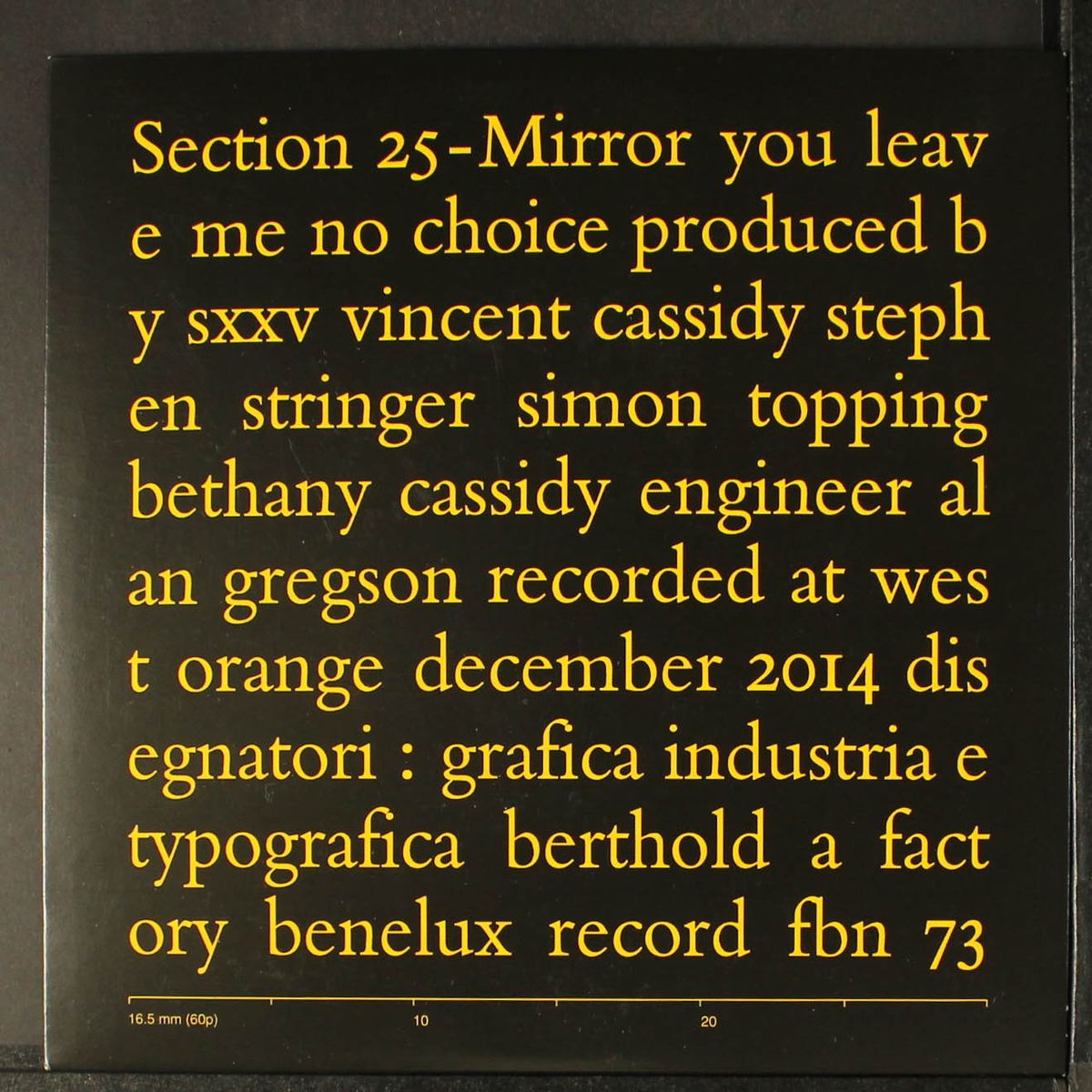 mirror / you leave me no choice by SECTION 25