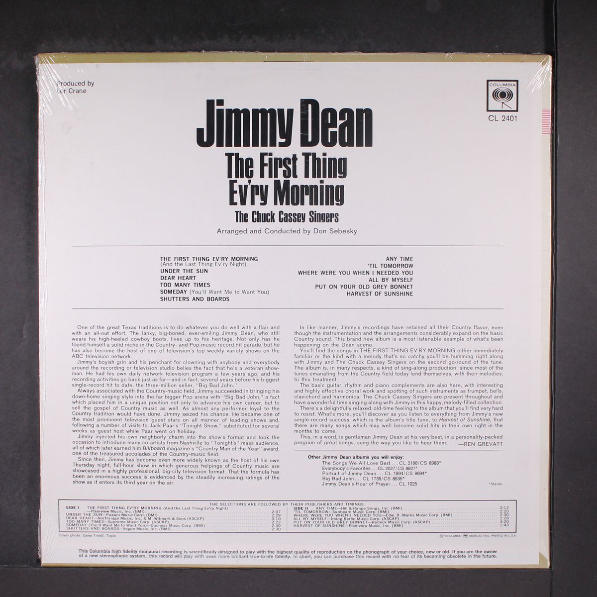 the first thing ev'ry morning by JIMMY DEAN
