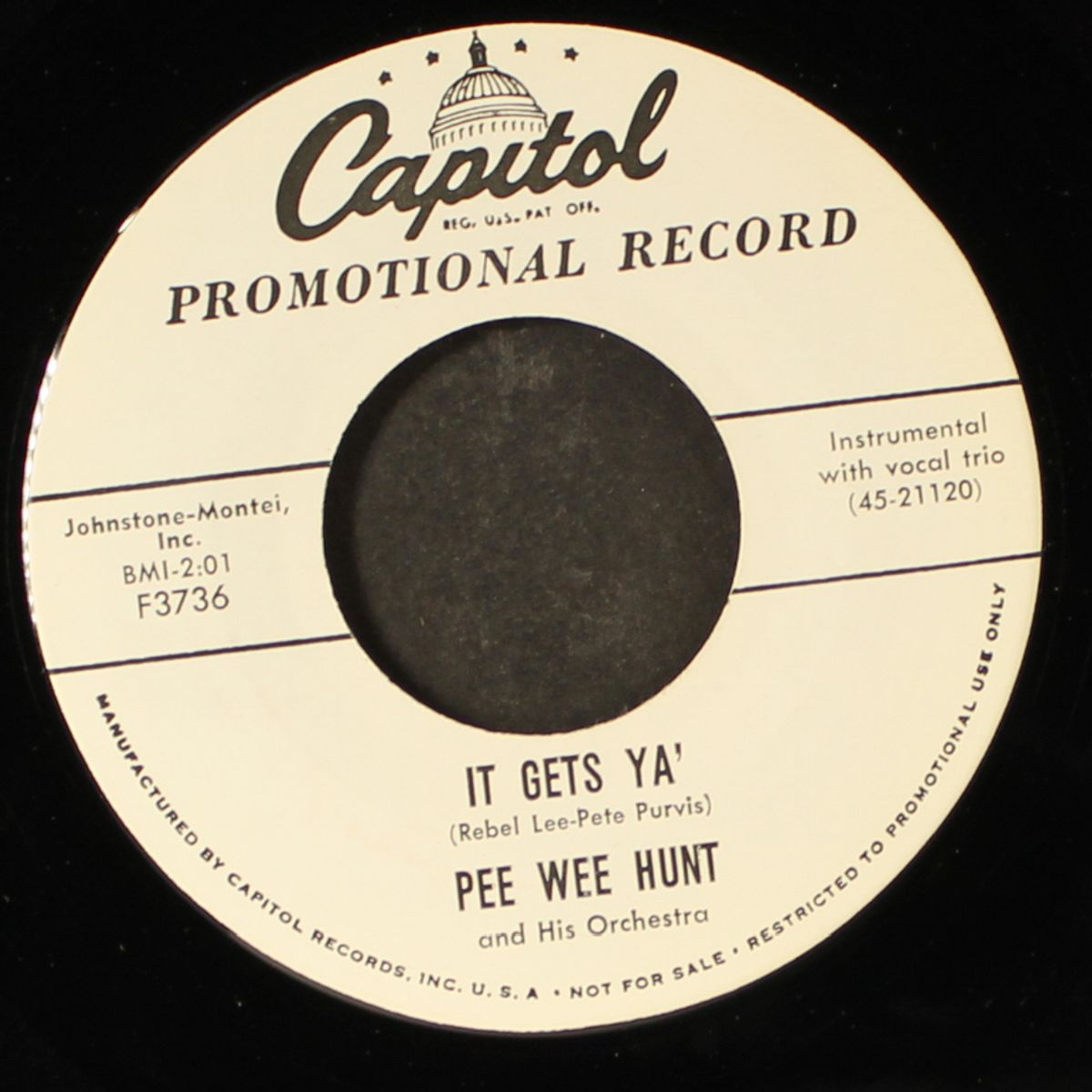 goin' back to memphis / it gets ya' by PEE WEE HUNT