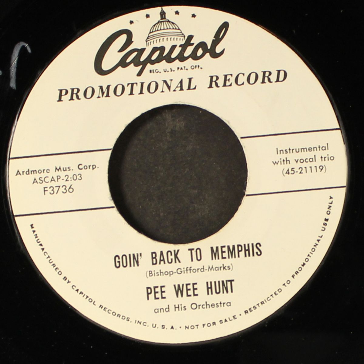 goin' back to memphis / it gets ya' by PEE WEE HUNT