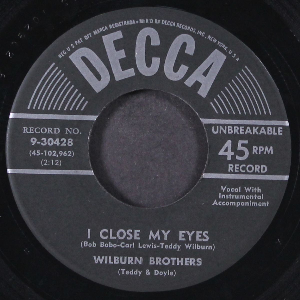 i got over the blues / i close my eyes by WILBURN BROTHERS