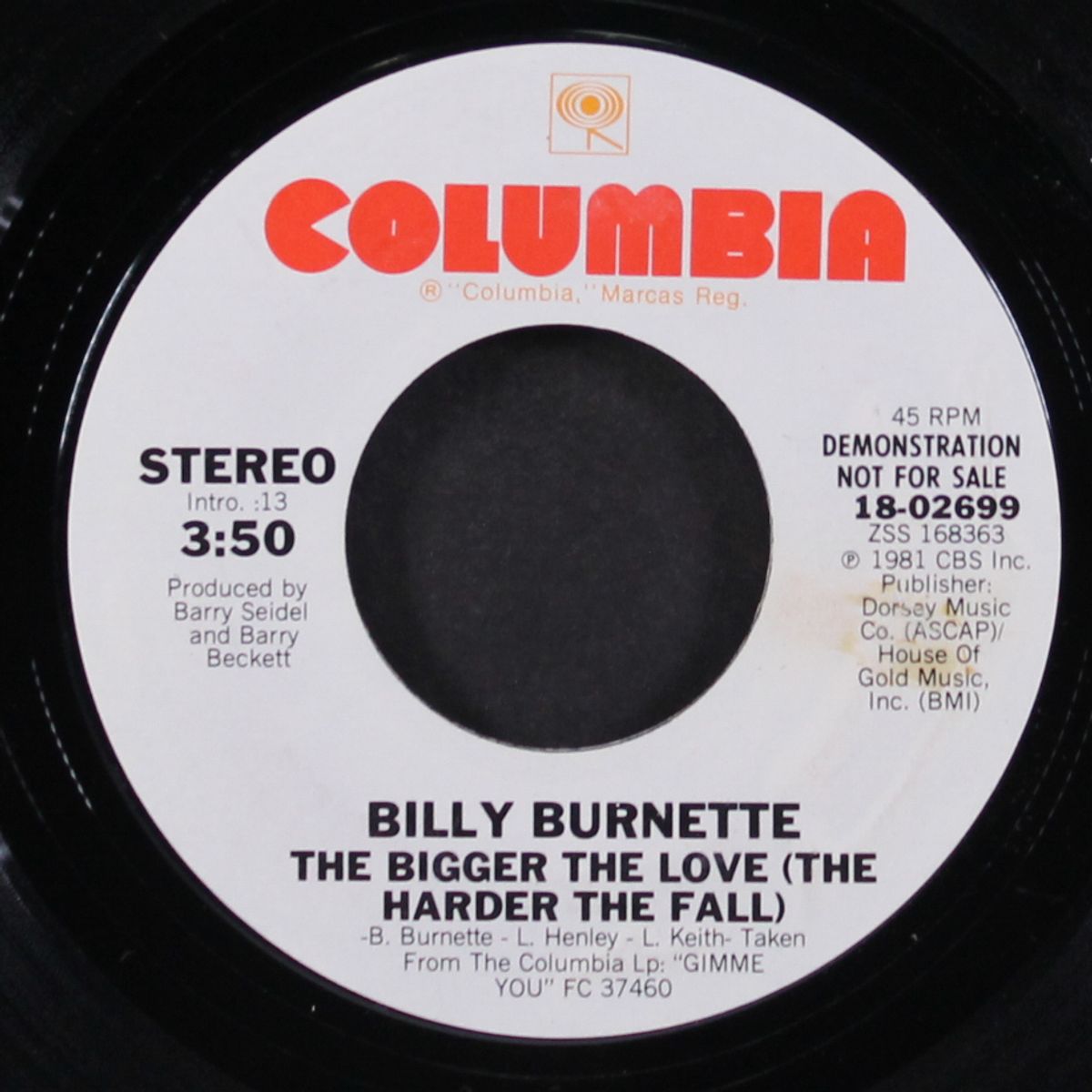 the bigger the love by BILLY BURNETTE