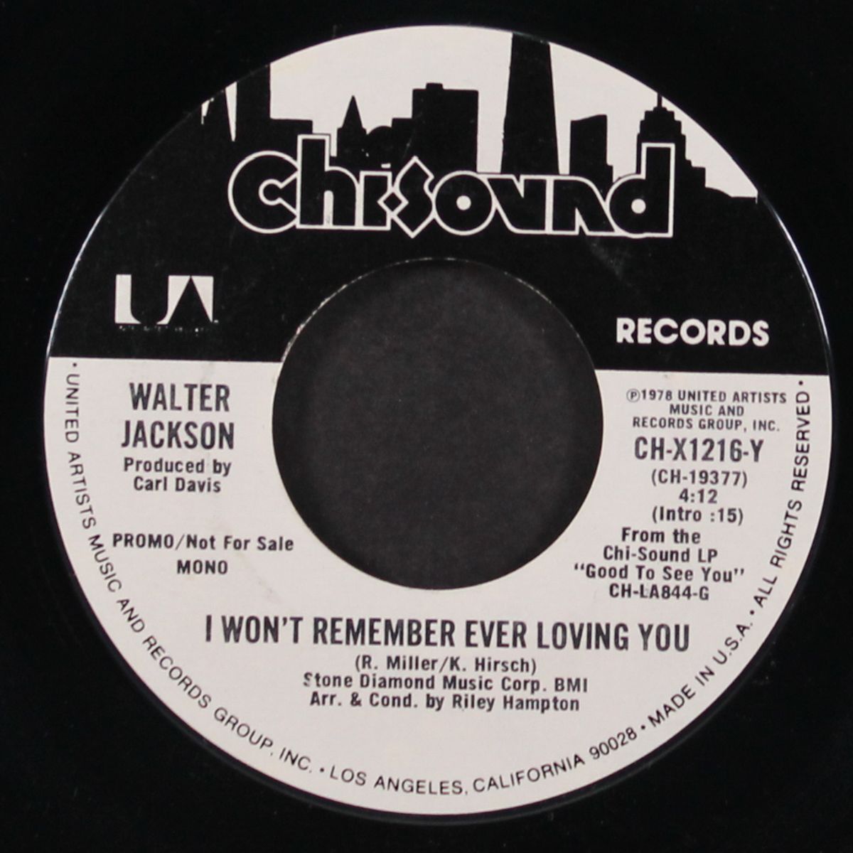 i won't remember ever loving you / mono by WALTER JACKSON