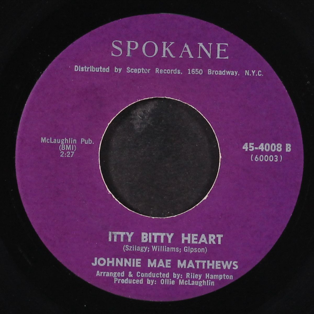 itty bitty heart / worried about you by JOHNNIE MAE MATTHEWS