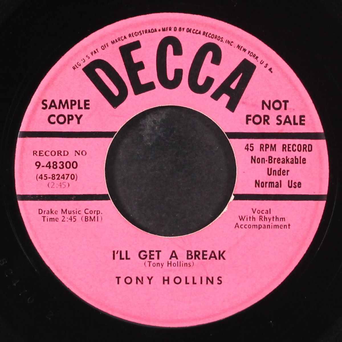 fishin' blues / i'll get a break by TONY HOLLINS