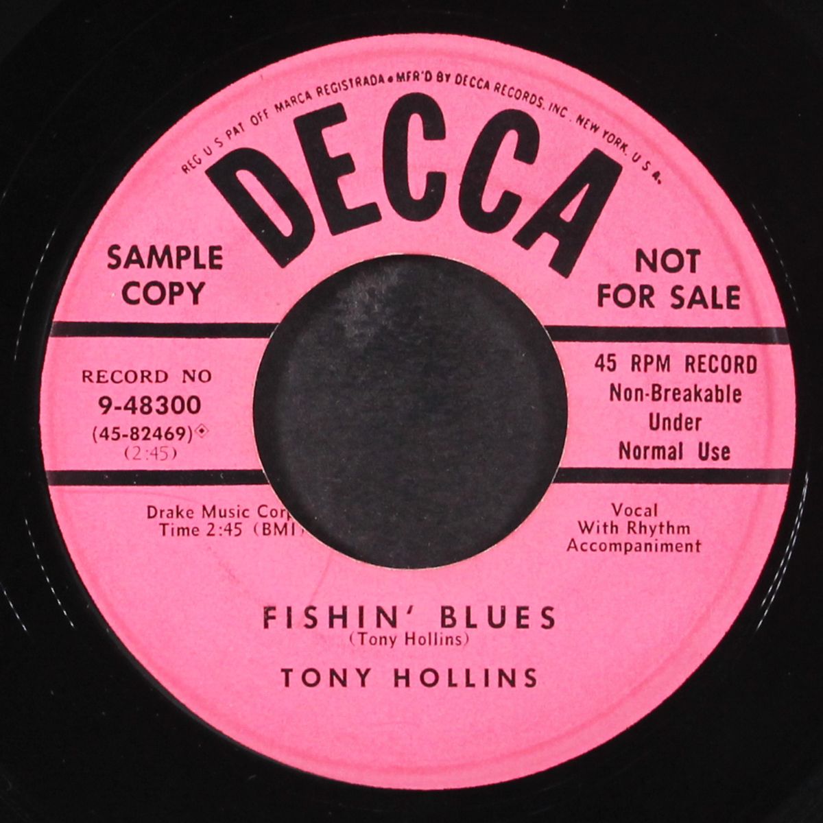 fishin' blues / i'll get a break by TONY HOLLINS