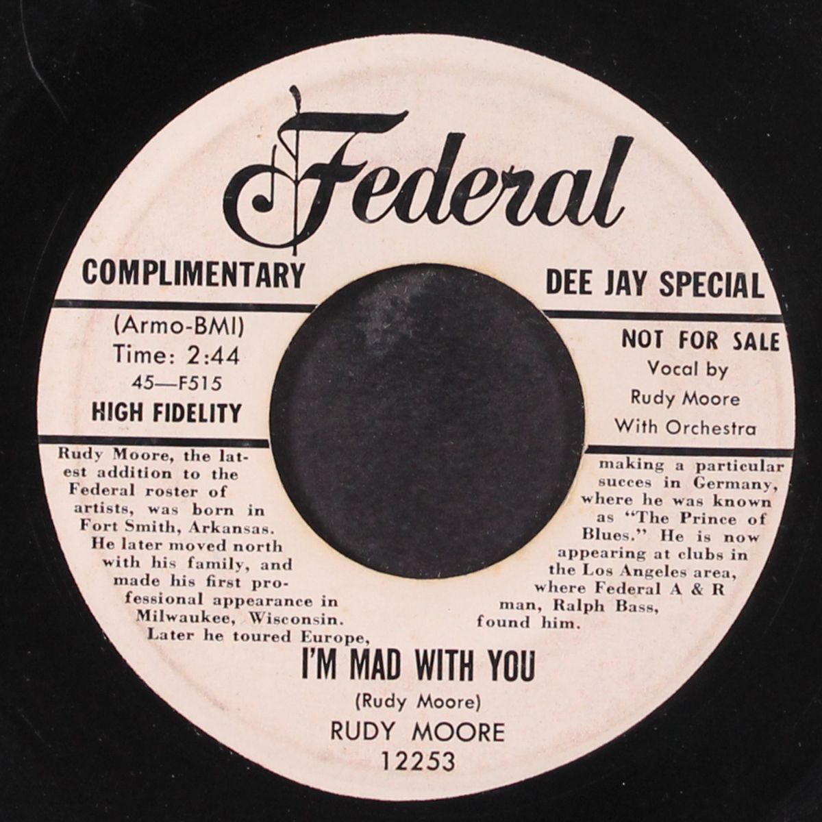 i'm mad with you / my little shaw by RUDY MOORE