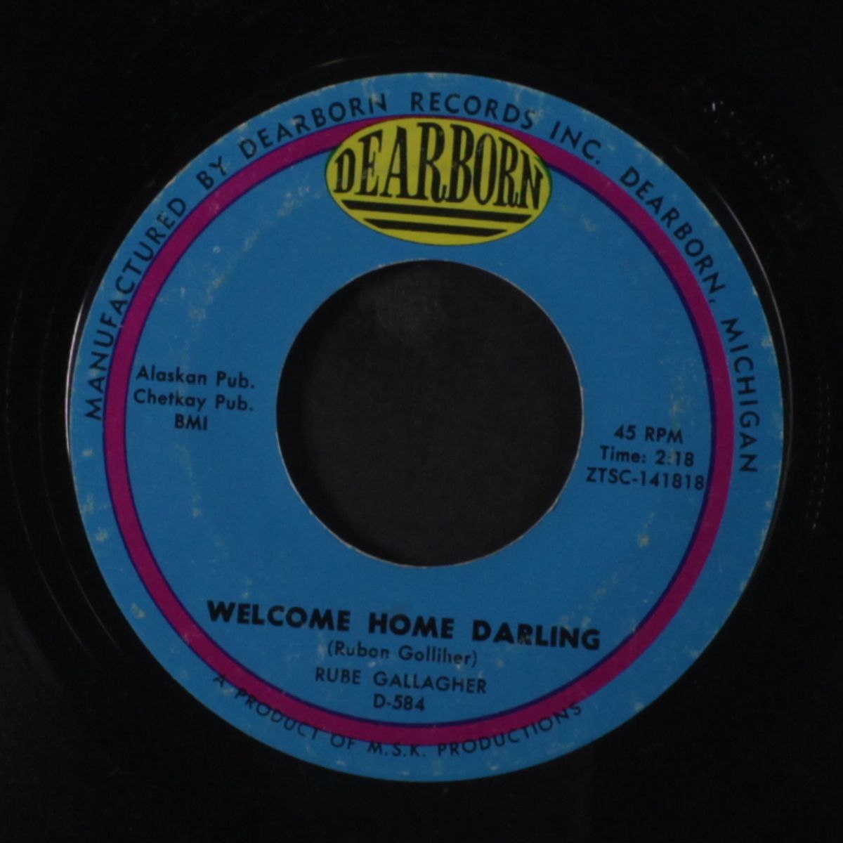 on this lonely street / welcome home darling by RUBE GALLAGHER
