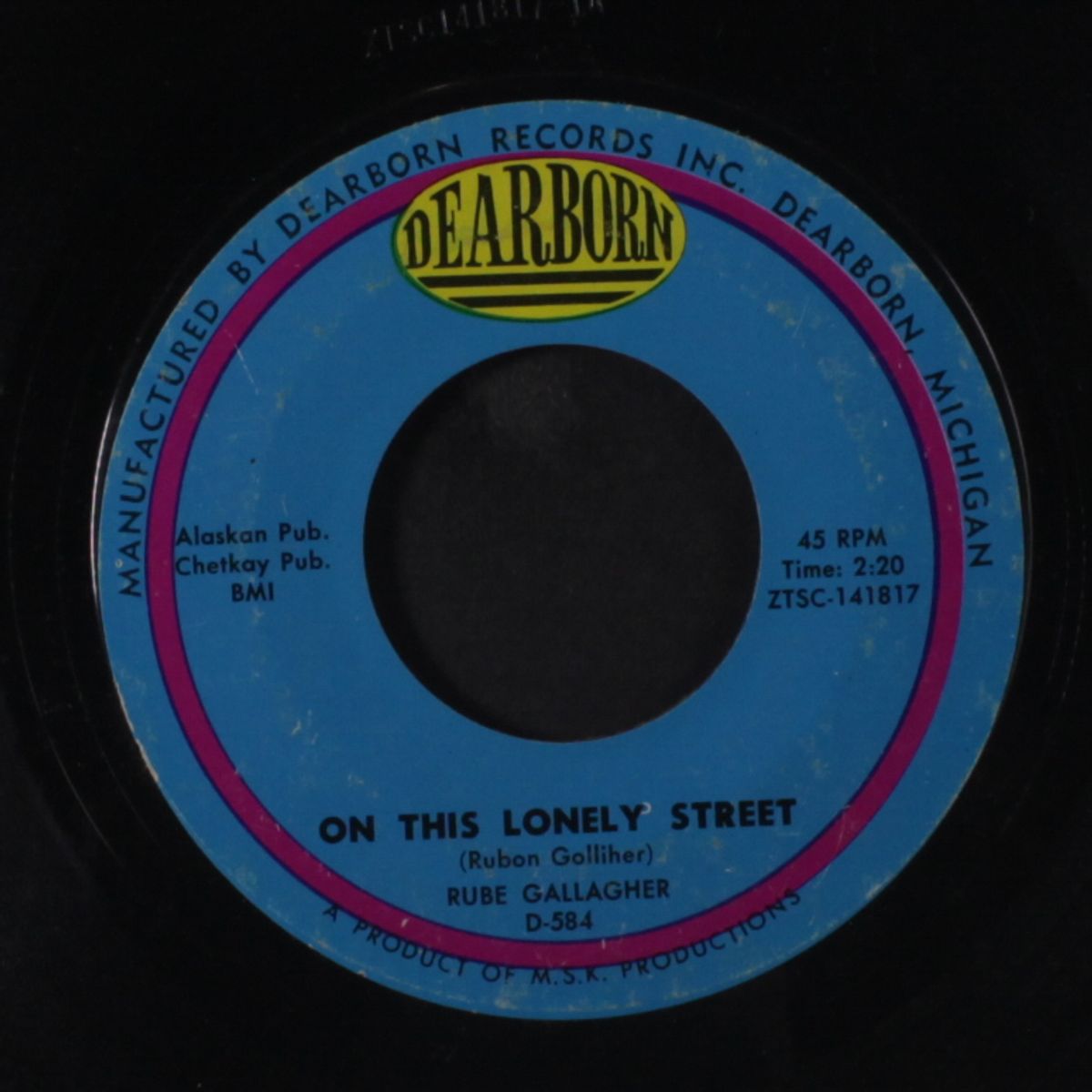 on this lonely street / welcome home darling by RUBE GALLAGHER