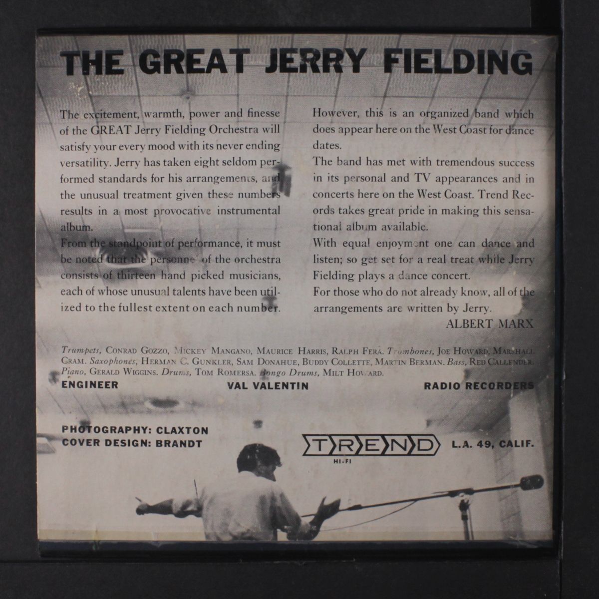 plays a dance concert by JERRY FIELDING