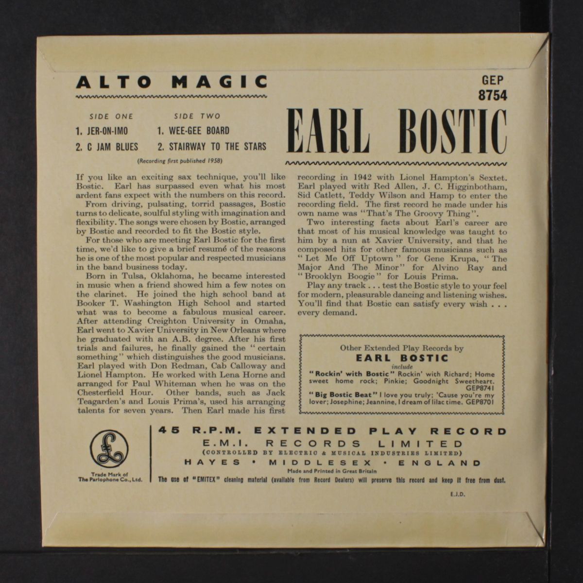 alto magic by EARL BOSTIC