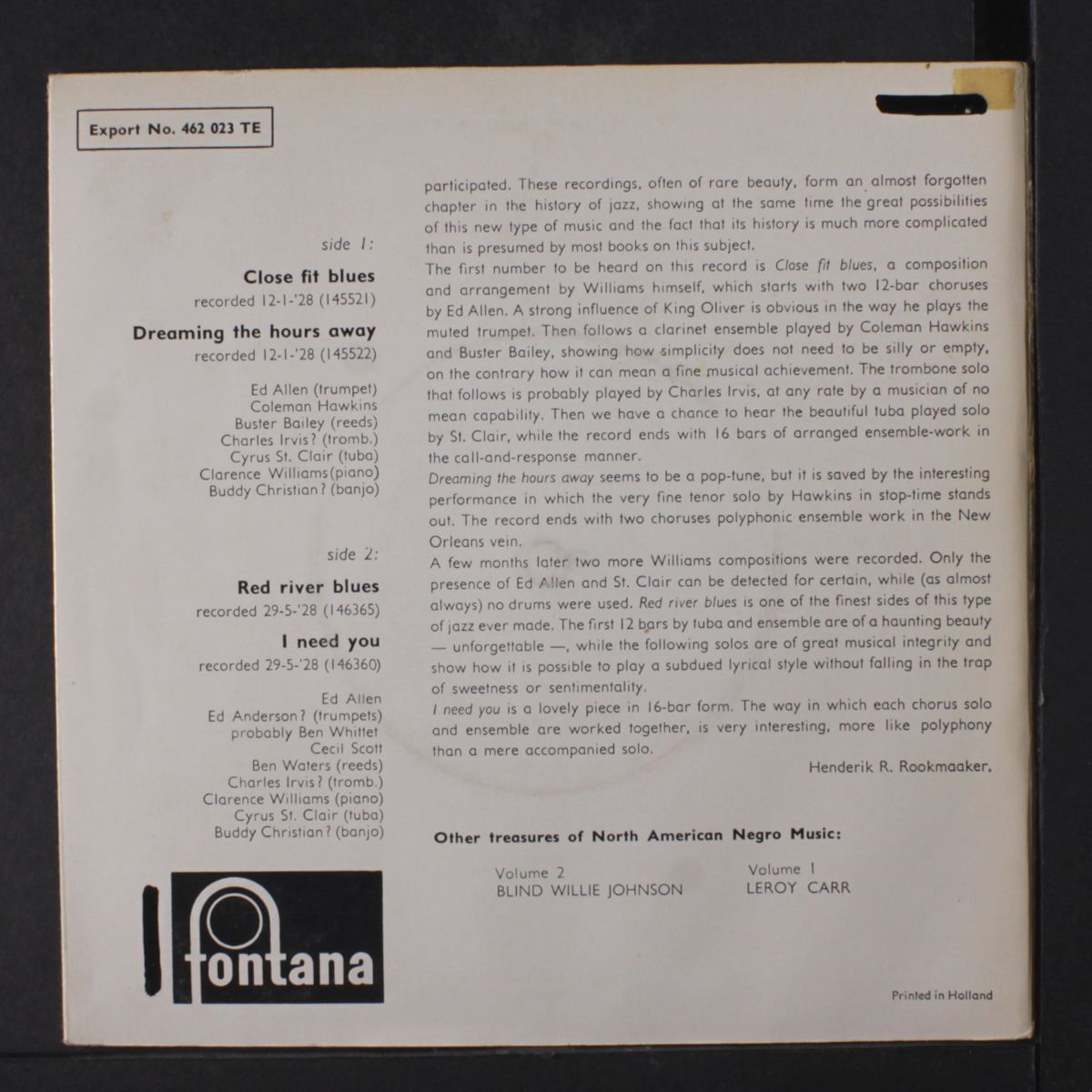 treasures of north-american negro music, vol. 3 by CLARENCE WILLIAMS