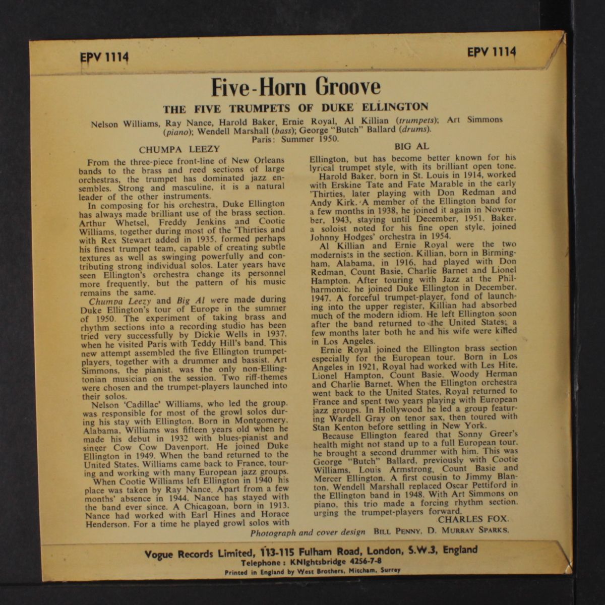 5 horn groove by DUKE ELLINGTON