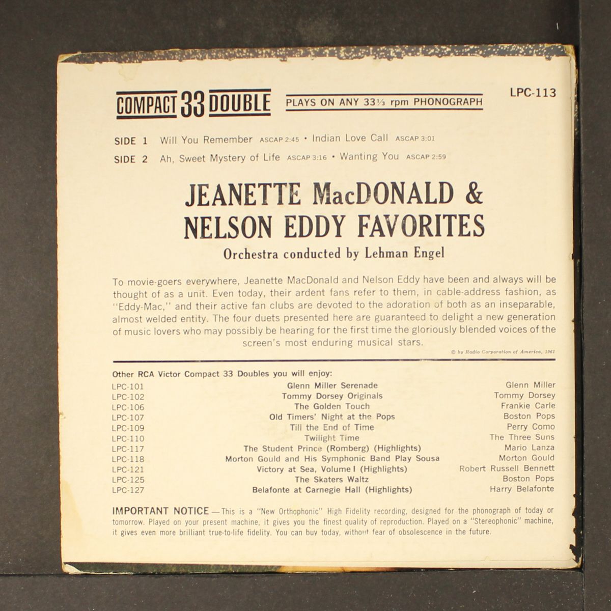 favorites by JEANETTE MACDONALD & NELSON EDDY