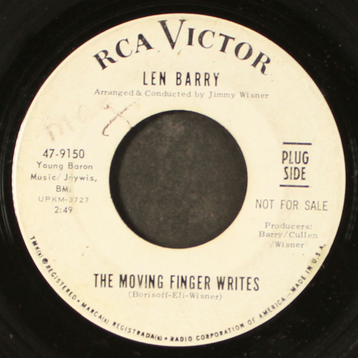 the moving finger writes / our love by LEN BARRY