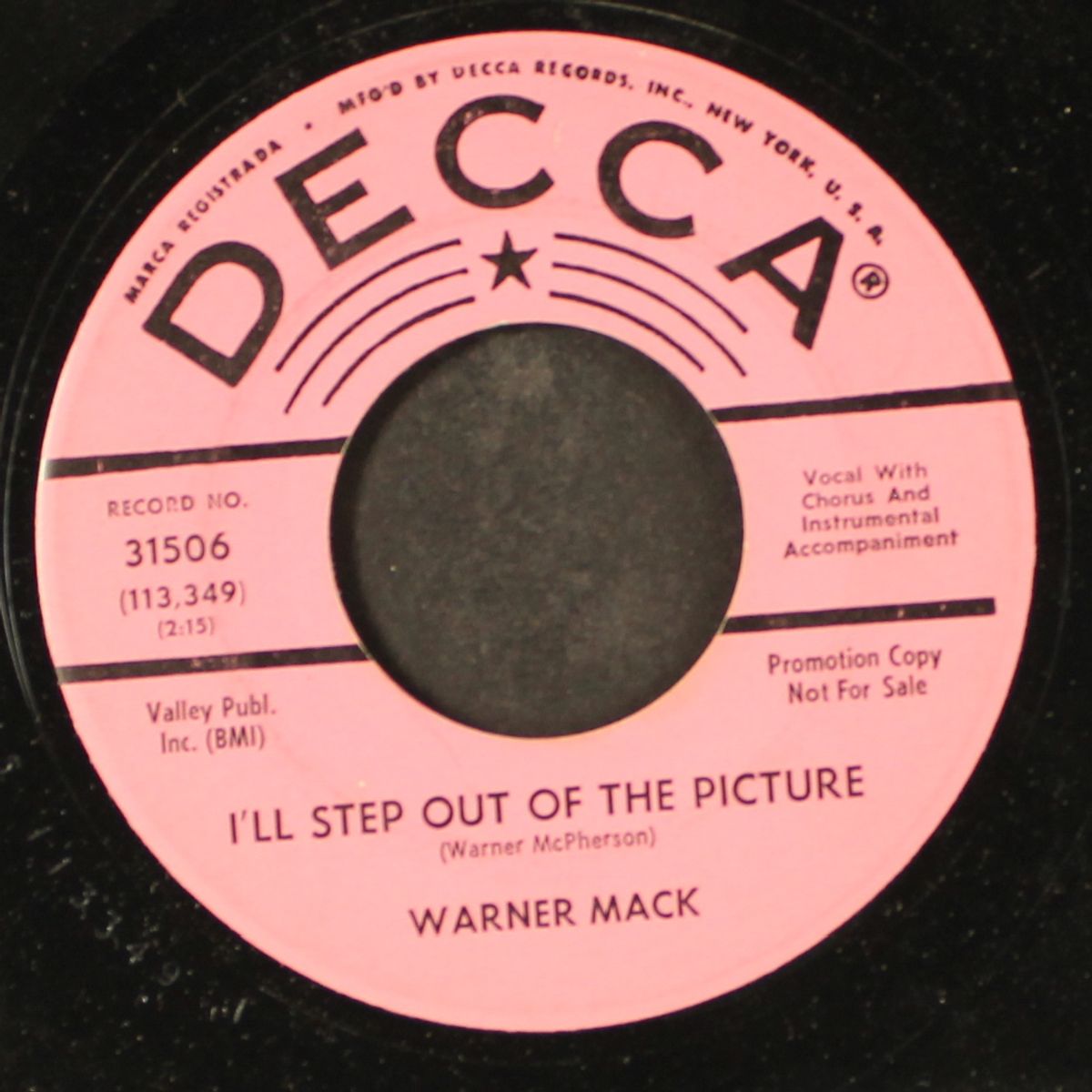 i'll step out of the picture by WARNER MACK