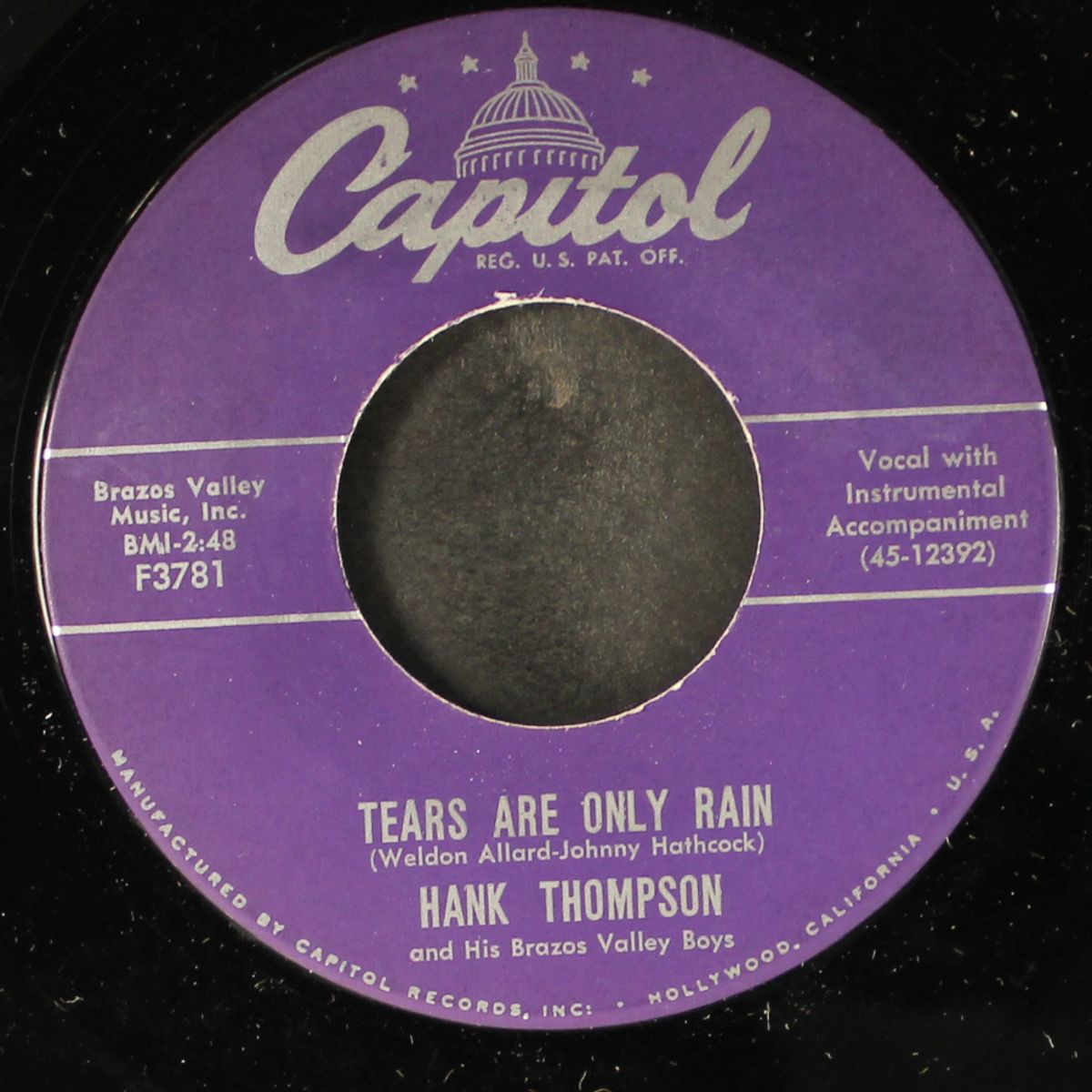 tears are only rain / under the double eagle by HANK THOMPSON