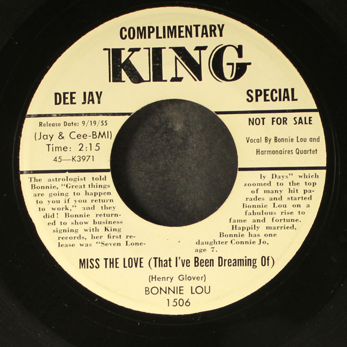 barnyard hop / miss the love by BONNIE LOU