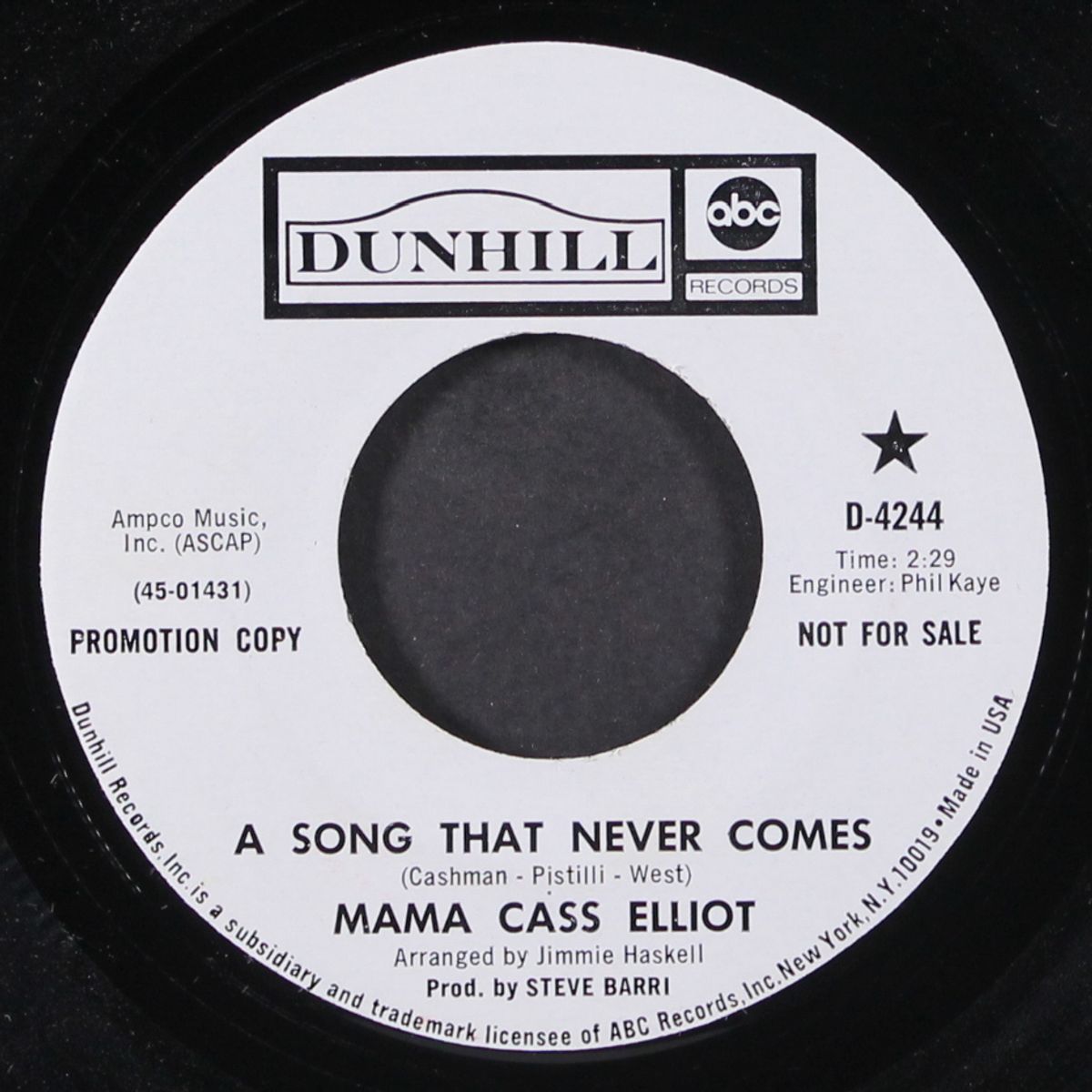 a song that never comes / i can dream can't i by MAMA CASS ELLIOT