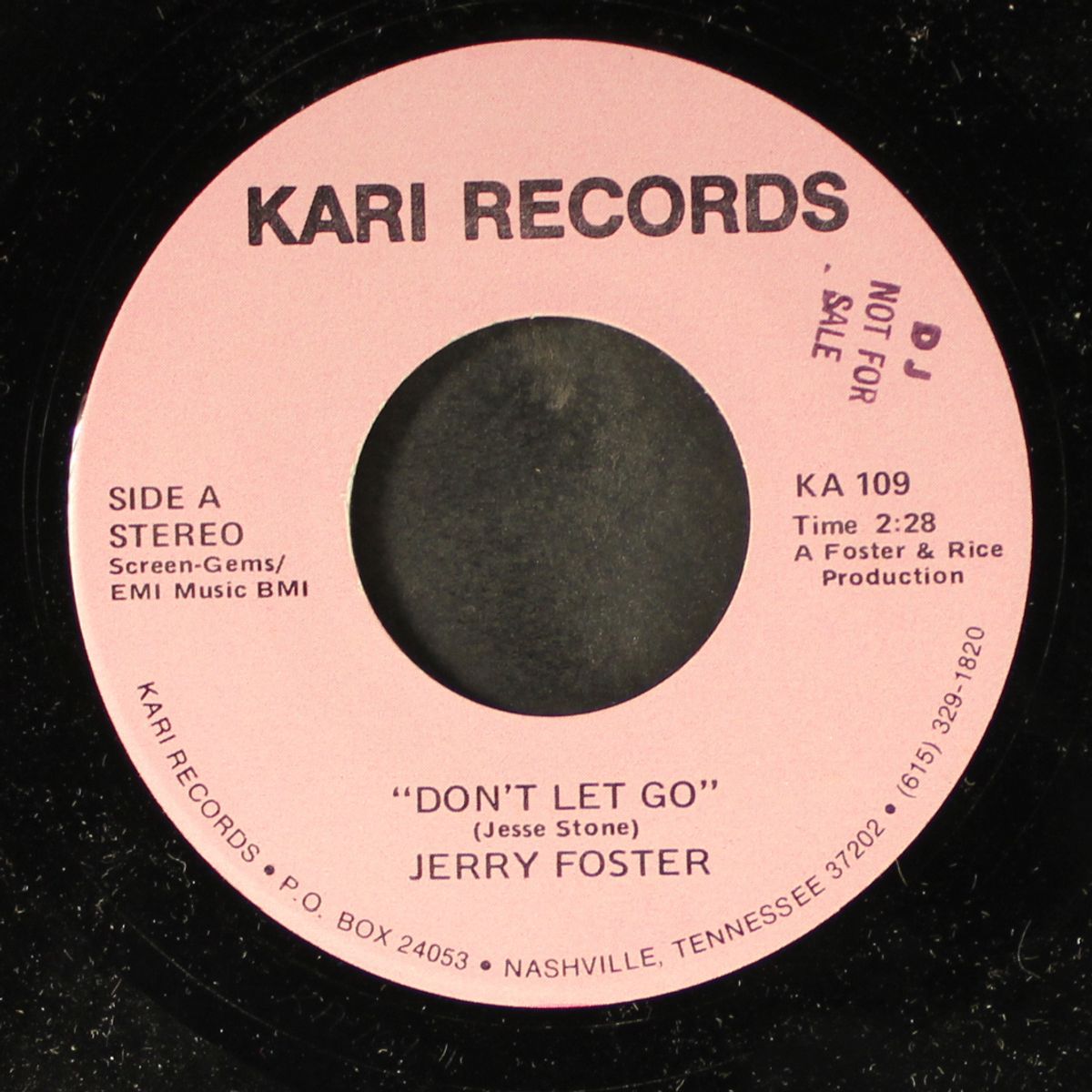 matchbox / don't let go by JERRY FOSTER