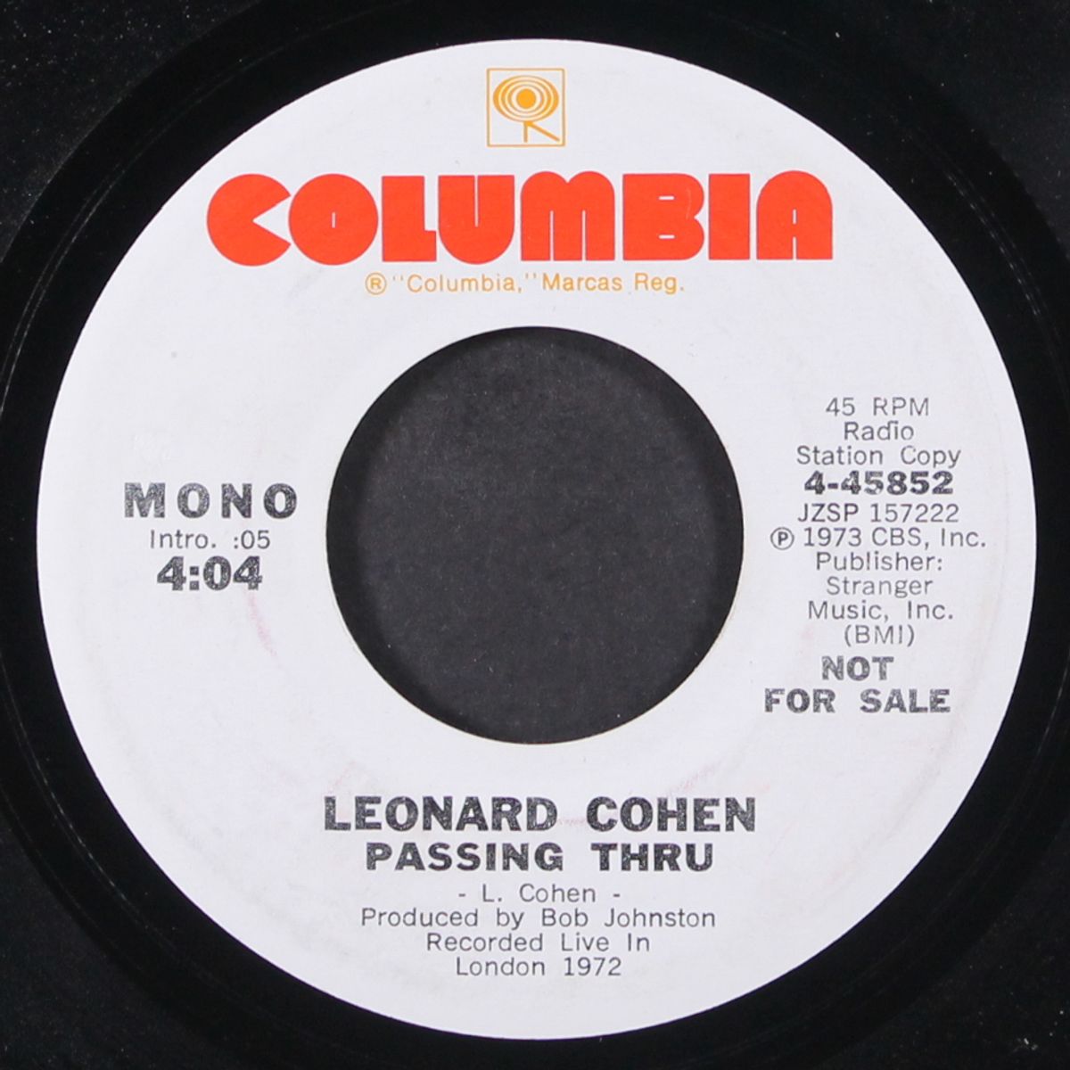 passing thru / mono by LEONARD COHEN