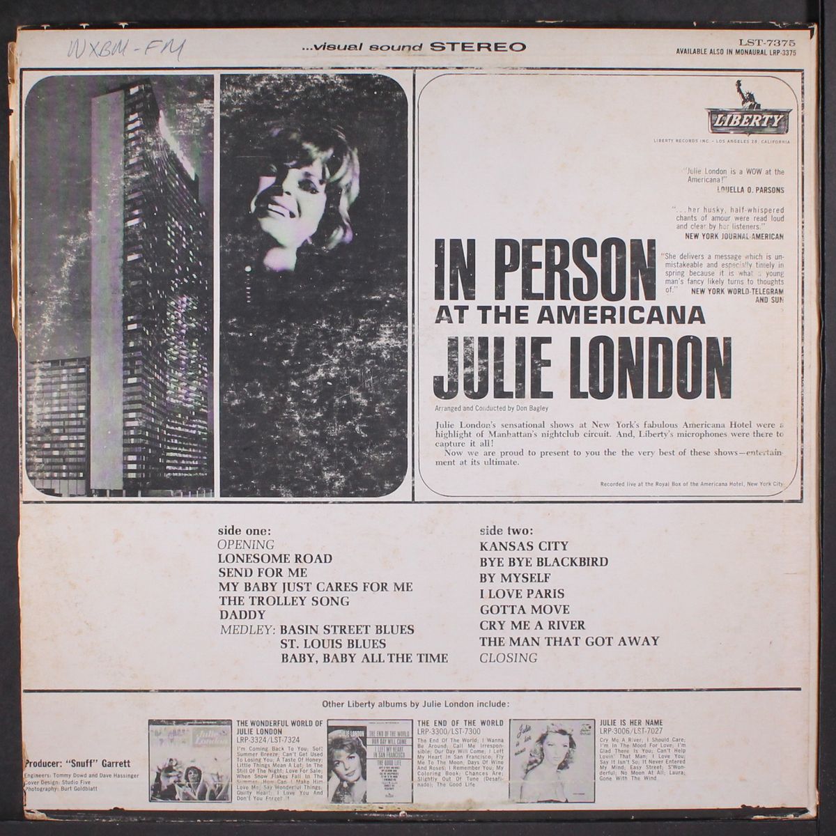 in person by JULIE LONDON