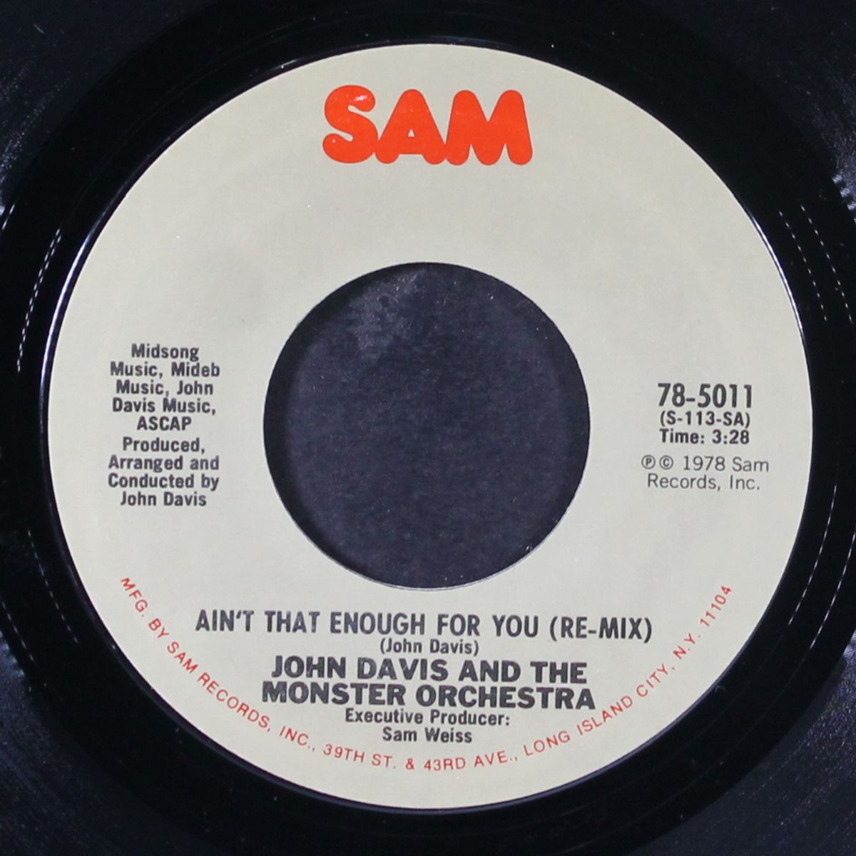 ain't that enough for you (re-mix) / disco fever by JOHN DAVIS & MONSTER ORCHESTRA