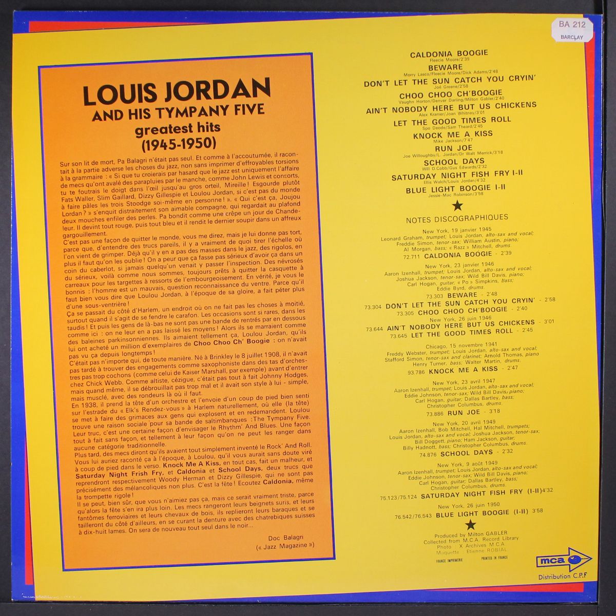 greatest hits 1945-1950 by LOUIS JORDAN
