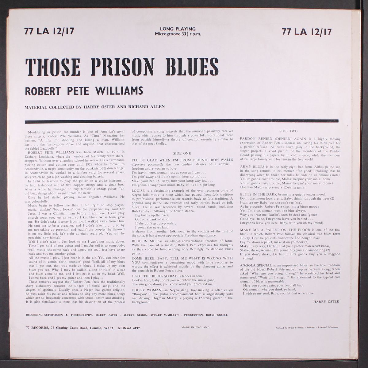 those prison blues by ROBERT PETE WILLIAMS