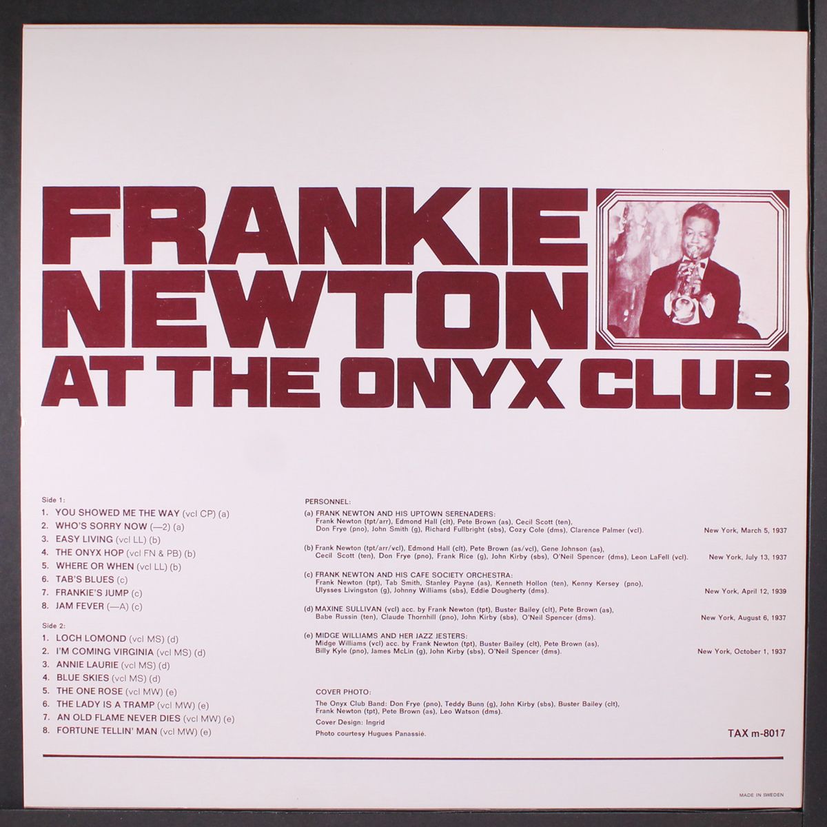 at the onyx club by FRANKIE NEWTON