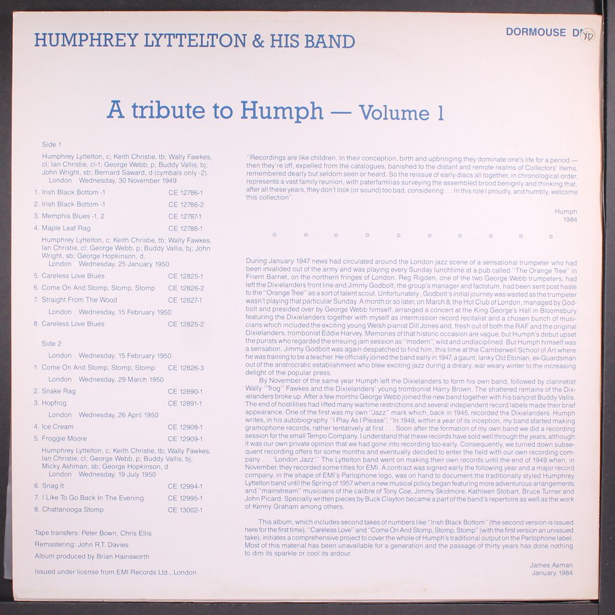 a tribute to humph, vol. 1 by HUMPHREY LYTTELTON