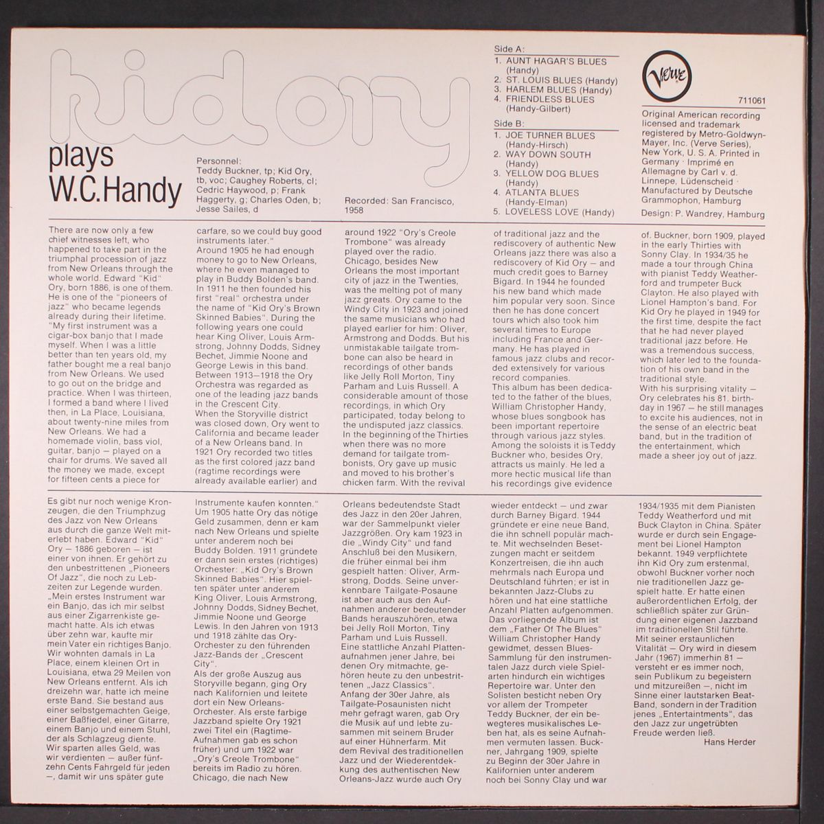 plays w.c. handy by KID ORY