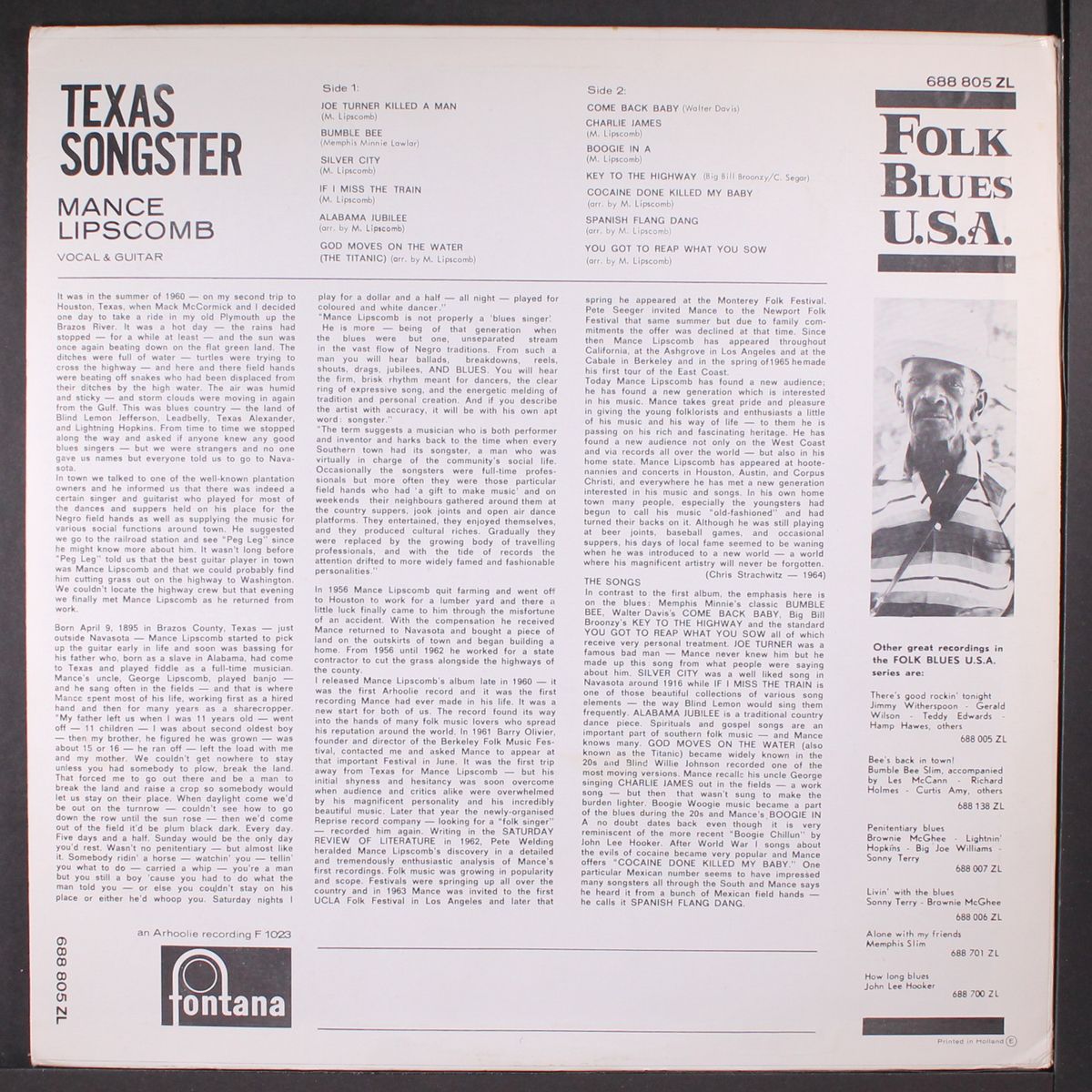 texas songster by MANCE LIPSCOMB