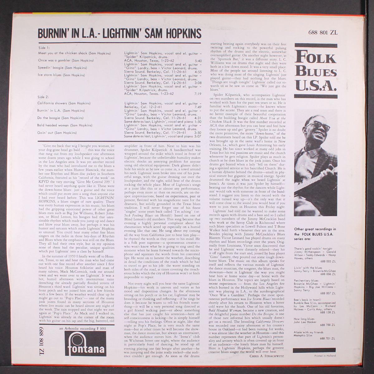 burnin' in l.a. by LIGHTNIN' SAM HOPKINS
