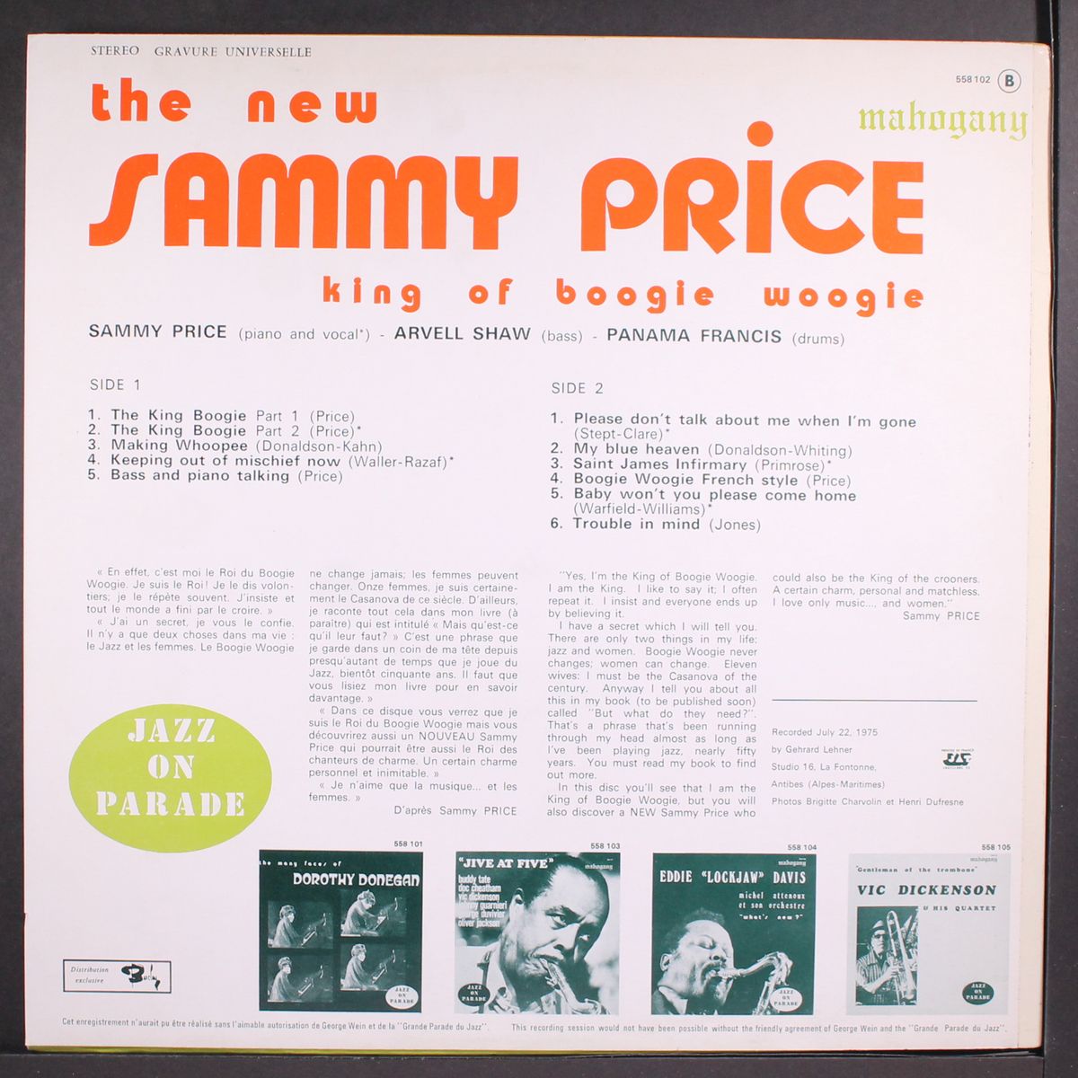 the new king of boogie woogie by SAMMY PRICE