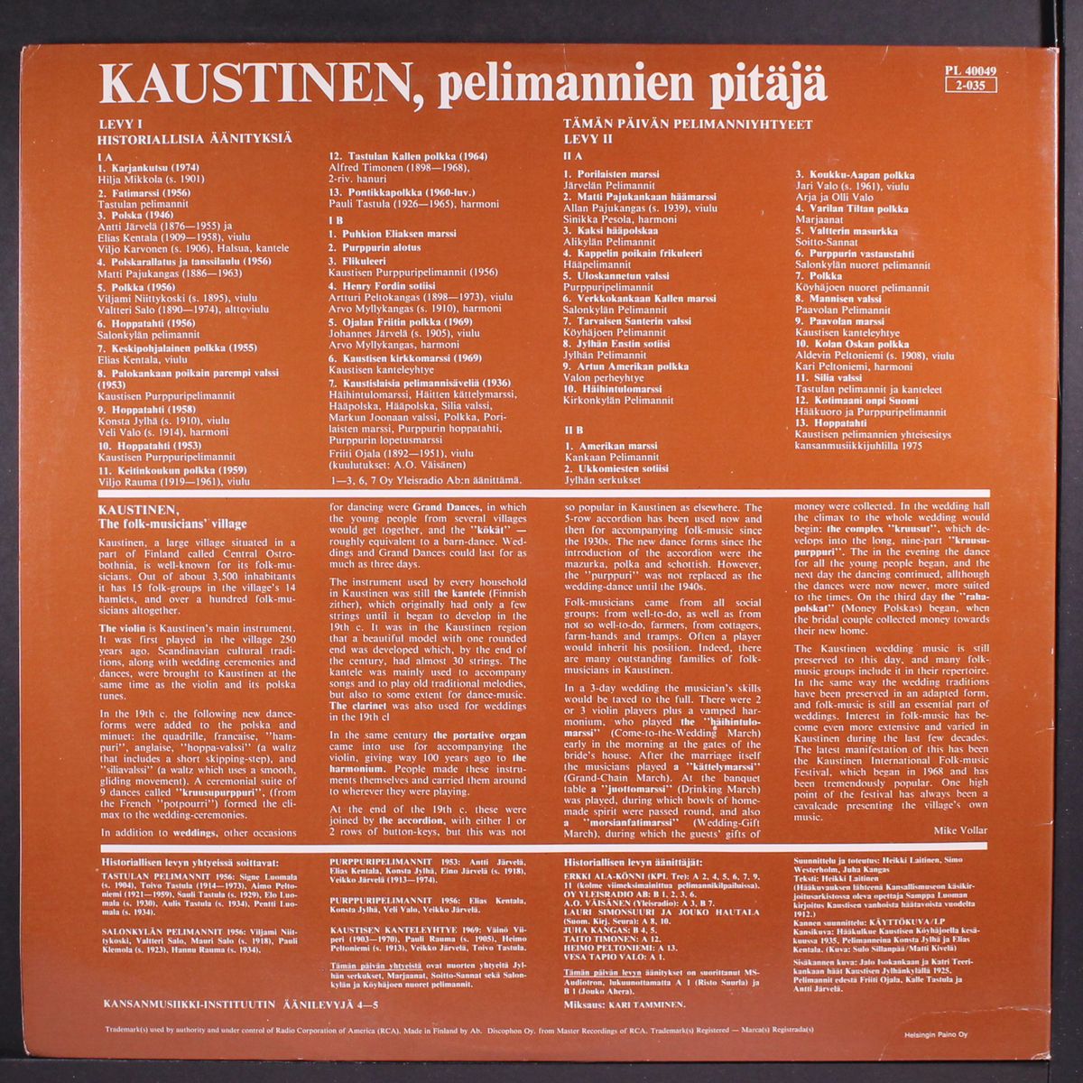 kaustinen, pelimannien pitäjä by VARIOUS