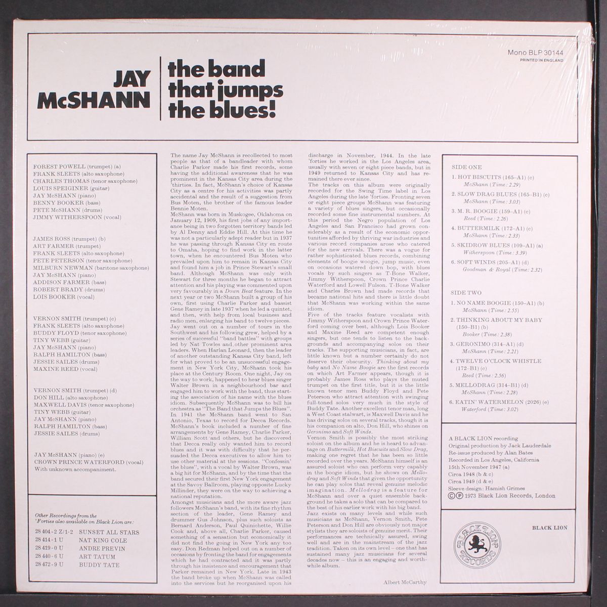 the band that jumps the blues by JAY MCSHANN