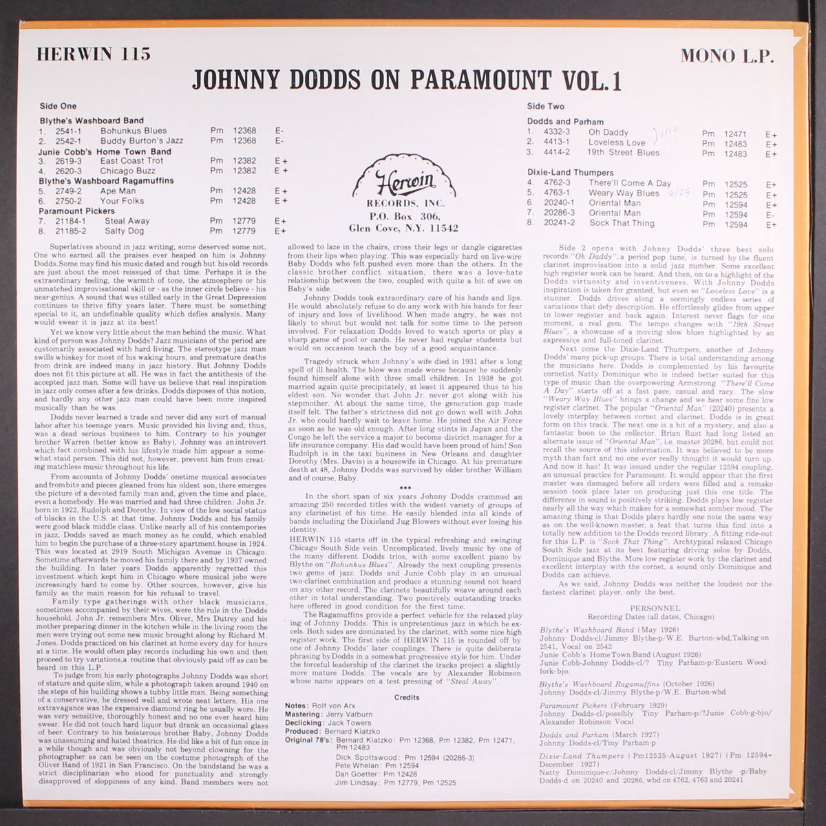 on paramount, vol. 1 by JOHNNY DODDS